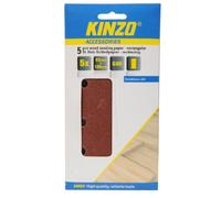 Kinzo 71709 5 Feuilles Papier abrasif à bois 93 x 185 mm G80