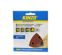 Kinzo 71727 5 Triangles Papier abrasif à bois 90 x 90 x 90 mm G60