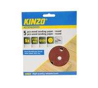 Kinzo 71738 5 Disques Papier abrasif à bois Ø125 mm G120