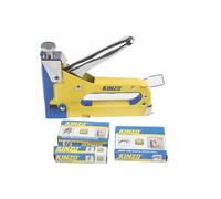 Kinzo Agrafeuse manuelle 3-en-1 – Cloueuse bricolage, jaune