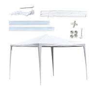 Kinzo Barnum 3x3 m - Chapiteau imperméable hauteur 2,5 m avec piquets et haubans - Plastique blanc