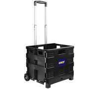 KINZO Chariot de course magasin transport pliable noir 38 x 33 x 85 cm 2 roues panier poignée télescopique chariot supermarché