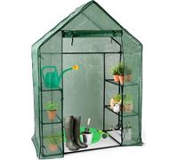 Kinzo Garten Serre plastique - 3 étages - structure métallique - couverture étanche - 143 x 73 x 195 CM - vert