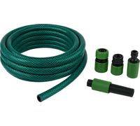 Kinzo Gartenschlauch Set 30 Meter - Tuyau d'eau 14mm (1/2") max. 6Bar - avec 3 raccords et 1 embout de pulvérisation - Convient pour les arroseurs de jardin - vert