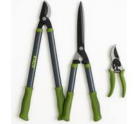 Kinzo GartenSet de sécateurs - Set combiné de sécateurs - 3 pièces - sécateur - élagueur - taille-haie