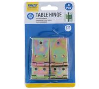 Kinzo Lot de 4 charnières de table - Environ 100 x 32 mm - Construction en acier robuste - Avec 24 vis - Pour tables, tables pliantes et meubles - Argenté