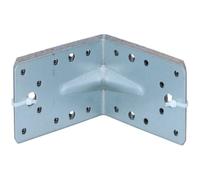 Kinzo Lot de 4 connecteurs d'angle 90 x 90 x 65 mm - En acier galvanisé - Pour travaux de construction - Montage facile - Plaque perforée pour des connexions stables - Idéal pour les projets de