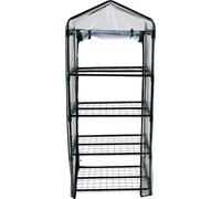 Kinzo Mini-serre 69 x 49 x 160 cm pour enfants - Jardin d'hiver compact à 4 niveaux - Transparent et vert