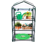 Kinzo Serre de Jardin Mini Serre 69x49x125 cm - Serre avec 3 Niveaux - Transparent avec Fermeture Éclair - Vert