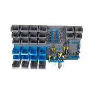 Kinzo Panneau Mural Outils 43 Pièces: 2 Panneaux, 28 Bacs de Rangement, 10 Croch