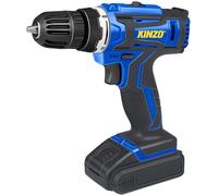 Kinzo Perceuse Visseuse Sans Fil - Visseuse Devisseuse avec Vitesse Variable - Perceuse pour Bois Métal Plastique - LED Intégrée - Batterie Li-Ion Rechargeable - 14.4V 1300mAh - Bleu