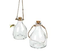 Kinzo Piège à Guêpes Extérieur Lot de 2 - Attrape Guêpes en Verre - Piège à Insectes avec Corde de Suspension et Bouchon en Liège