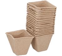 Kinzo Pots de fleurs en fibre biodégradable de jardin 18 pièces - Extérieur - Respectueux de l'environnement - Pot de fleurs - Biodégradable - Facile à utiliser 2AS