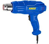 Kinzo Sèche-cheveux à air chaud, 230 V, bleu, 350 à 600 °C, 2 niveaux de chauffage, brûleur de couleur