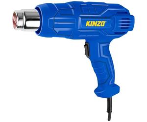 Kinzo Sèche-cheveux à air chaud, 230 V, bleu, 350 à 600 °C, 2 niveaux de chauffage, brûleur de couleur