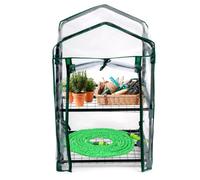 Kinzo Serre de Jardin 45 x 50 x 80 cm - Mini Serre avec 2 Étagères - Résistante aux Intempéries et Transparente