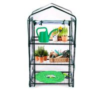 Kinzo Serre de Jardin Mini Serre 69x49x125 cm - Serre avec 3 Niveaux - Transparent avec Fermeture Éclair - Vert