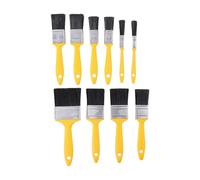 Kinzo Set de pinceaux - Lot de 10 pinceaux à plat - Tailles de petites à grandes - Poils synthétiques - Jaune