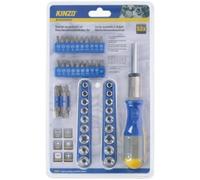 Kinzo Set d'Outils: Ensemble de Bits et Douilles avec Cliquet 52 pièces Poignée Ergonomique