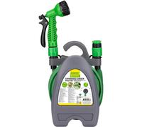 Kinzo Tuyau d'arrosage flexible 10M - Tuyaux d'arrosage avec embout et support mural - Tuyau d'arrosage avec tête de pulvérisation avec 7 fonctions de pulvérisation - plastique - vert/gris