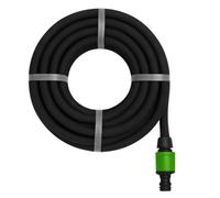 Kinzo Tuyau d'arrosage goutte à goutte 15 m, diamètre 14 mm, avec 3 raccords, économiseur d'eau pour système de pulvérisation - Noir