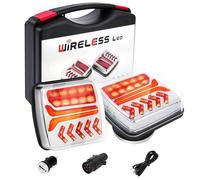 KinZon Feux Arrière de Remorque Sans Fil Magnétiques, Kit de Feux LED Rechargeables Étanches IP65, Feux Stop & Clignotants pour Camion, Camping-Car, Bateau et Caravane