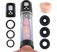 KinZon Pompe à pénis électrique pour homme - Masturbateur étanche avec 4 niveaux de pression, 2 modes d’aspiration, agrandissement du pénis, modes automatique et manuel