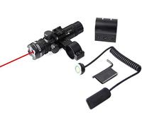 KinZon Viseur Laser Rouge Tactique avec Interrupteur à Pression, avec Montage sur Rails Picatinny Weaver 20mm et Mlok, Lunette de visée pour Fusil de Chasse et Airsoft