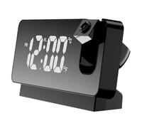 Kioball Miroir Numérique 180° Projecteur au Plafond Projecteur Réveil de Chevet Chargement USB pour Chambre Salon Noir