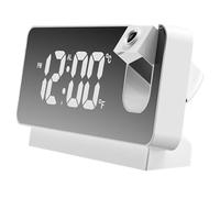 Kioball Miroir Numérique 180° Projecteur au Plafond Projecteur Réveil de Chevet Chargement USB pour Chambre Salon Blanc