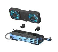 Kioball Station D'Accueil de Type-C 10 en 1 pour Steam DeckROG Ally/Switch M.2 PCie Nvme Hard Disk Box, HUB USB C 4K60HZ Double Ventilateur
