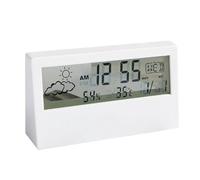 Kioball Thermomètre LED -Hygromètre Multifonction Électronique Température Humidité Mètre Station Météo avec Réveil