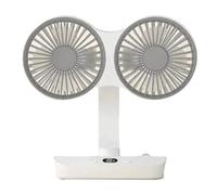 Kioball Ventilateur de Bureau à Double Tête, Ventilateur de Bureau, Ventilateur Oscillant, Ventilateur à Double Tête à Faible Bruit, Ventilateur Électrique à Forte Puissance Éolienne