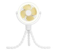 Kioball Ventilateur Portable Rechargeable Blanc pour Poussette de, Veilleuse Pieuvre à Clipser, Mini Ventilateur Portable Personnel