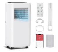 KioGro Climatiseur Mobile 9000 BTU,2,6kW,Climatiseur Portable 4-en-1,avec Tuyau d'Évacuation,4 Modes,Silencieux,Contrôle APP et Télécommande,Minuterie 24H,Wifi Intégré,Écran LED,Surface Couverte 25 m²