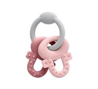 Kiokids Anneau De Dentition Clés En Silicone Rose Et Gris