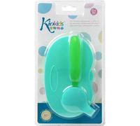 Kiokids Double Bol Antidérapant avec Cuillère Bleu Vert 1ut