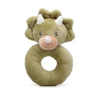 KIOKIDS | Hochet en peluche dinosaure pour bébé | Doux, sûr et lavable | Stimule le toucher, l'audition et la coordination | Facile à saisir | Convient dès la naissance | Premier jouet sensoriel