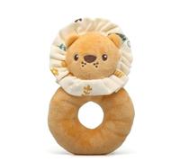 KIOKIDS | Hochet en peluche lion pour bébé | Doux et sûr dès la naissance | Stimule l'oreille, le toucher et la coordination | Facile à saisir par les petites mains | Lavable et adapté aux nouveau-nés