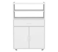 Kiola module de cuisine sur roulettes 2 portes, 1 tiroir, 2 tablettes blanc.