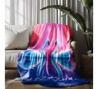 Kioldoq Attrape-Rêves Couverture Lit 130x180 cm, Fantaisie Plume Plaid Canapé, Flocon De Neige Jeté De Canapé Douce 1 Personne, Couverture Ete Polaire Flanelle, Legere Petit Plaid Chaude