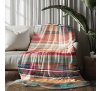Kioldoq Couverture Polaire Rayures Horizontales Canapé Lit, Couverture en Peluche Geometrique Bohème Flanelle, Plaid Canapé Tribal Tradition Douce, Couverture Polaire Peluche 160x200 cm