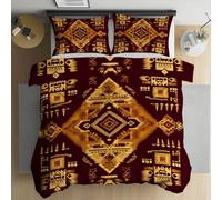 Kioldoq Ethnique Tribal Housse De Couette Fermeture éclair 90x190, Geometrique Diamant Parure De Lit Microfibre, Tradition Exotique Parure De Couette, Linge De Lit, Drap Lit Et 2 Taies D'oreillers