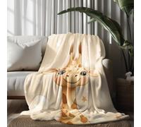 Kioldoq Mignon Girafe Jeté De Canapé, Dessin Animé Couverture 130x150 cm, Animaux Bulle Plaid Polaire Chaude, Couverture Canapé Adulte, Petit Plaid Flanelle, Douce Bedding 1 Personne