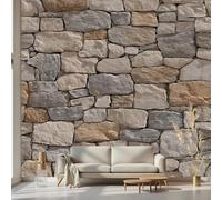 Kioldoq Papier Peint Brique Pierres Gris 200x140 cm, Papier Peint Pierre Rétro Briques Autocollant, Papiers Peints Adhesif, Panoramique, Imperméable Pour Chambre Salon Cuisine Meubles Décoration