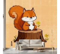Kioldoq Papier Peint Chambre Adulte Écureuil, Stickers Meuble Mignon Animaux, Papier Peint Intissé Dessin Animé Vinyle Autocollant Pour Salon Porte Placard Décoration Murale 250x175 cm