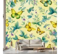 Kioldoq Papier Peint Chambre Adulte Feuille Botanique, Stickers Meuble Papillon, Papier Peint Intissé Animaux Plante Vinyle Autocollant Pour Salon Porte Placard Décoration Murale 250x175 cm