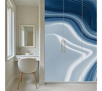 Kioldoq Papier Peint Chambre Adulte Marbre Abstrait, Stickers Meuble Bleu Clair, Papier Peint Intissé Peinture Fluide Vinyle Autocollant Pour Salon Porte Placard Décoration Murale 250x175 cm