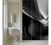 Kioldoq Papier Peint Chambre Adulte Marbre Noir Et Blanc, Stickers Meuble Peinture Fluide, Papier Peint Intissé Art Abstrait Vinyle Autocollant Pour Salon Porte Placard Décoration Murale 250x175 cm