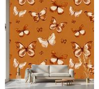 Kioldoq Papier Peint Chambre Adulte Papillon, Stickers Meuble Brun Animaux, Papier Peint Intissé Moderne Simplicité Vinyle Autocollant Pour Salon Porte Placard Décoration Murale 360x250 cm